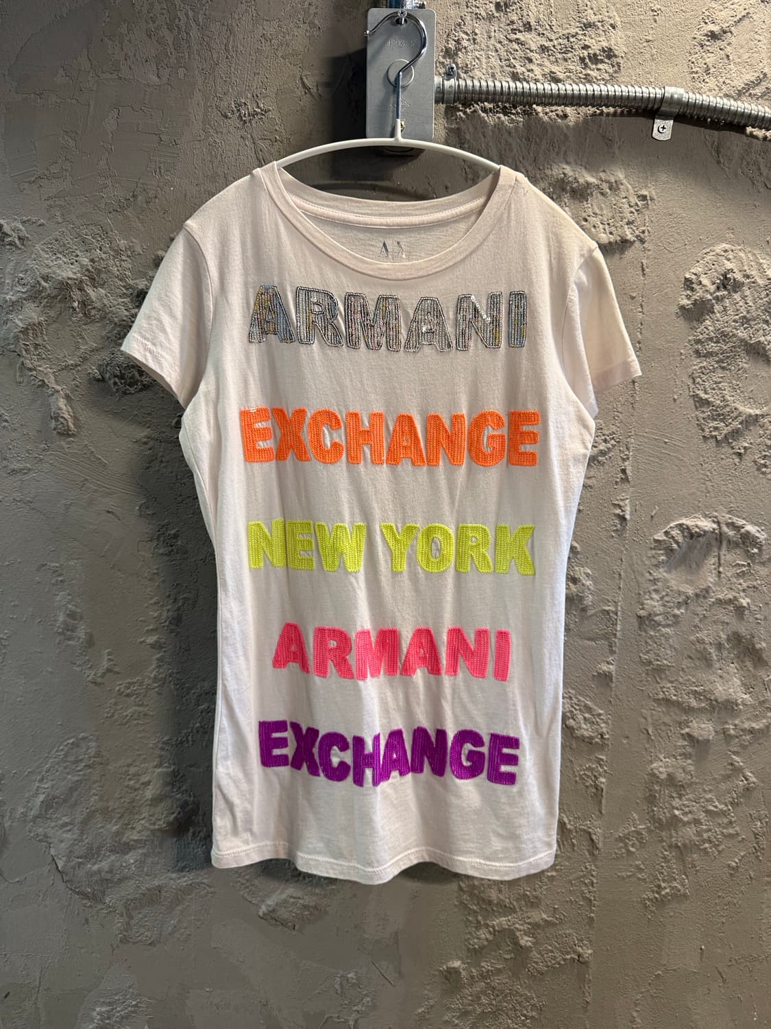 S 알마니익스체인지 멀티 컬러 로고 반팔 티셔츠 화이트 상품이미지1