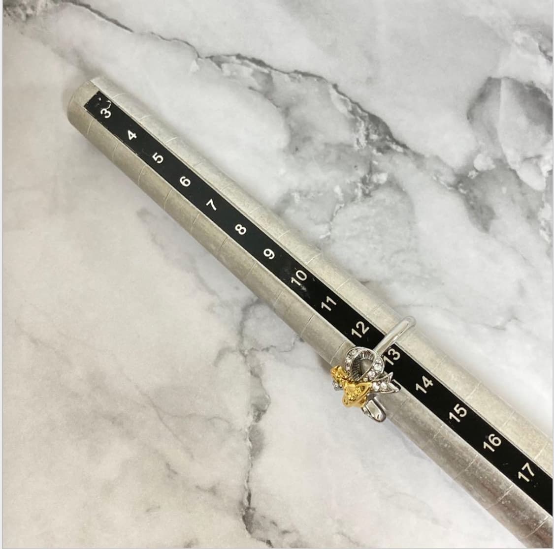 비비안웨스트우드 아카이브 실버 골드 리본 orb링 반지 상품이미지5