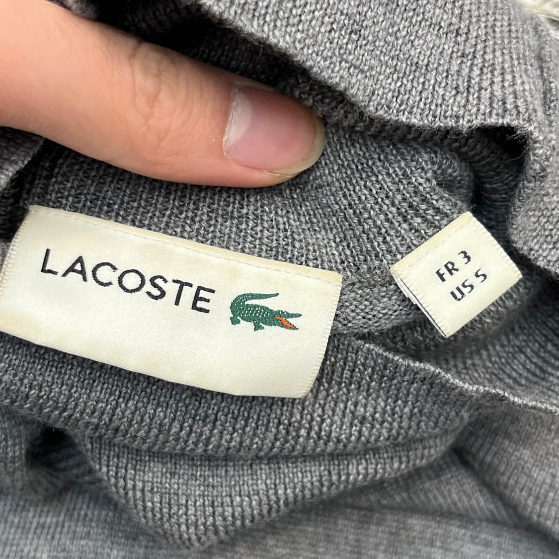 라코스테 여성 울 100% 목폴라 니트 (3) 상품이미지3