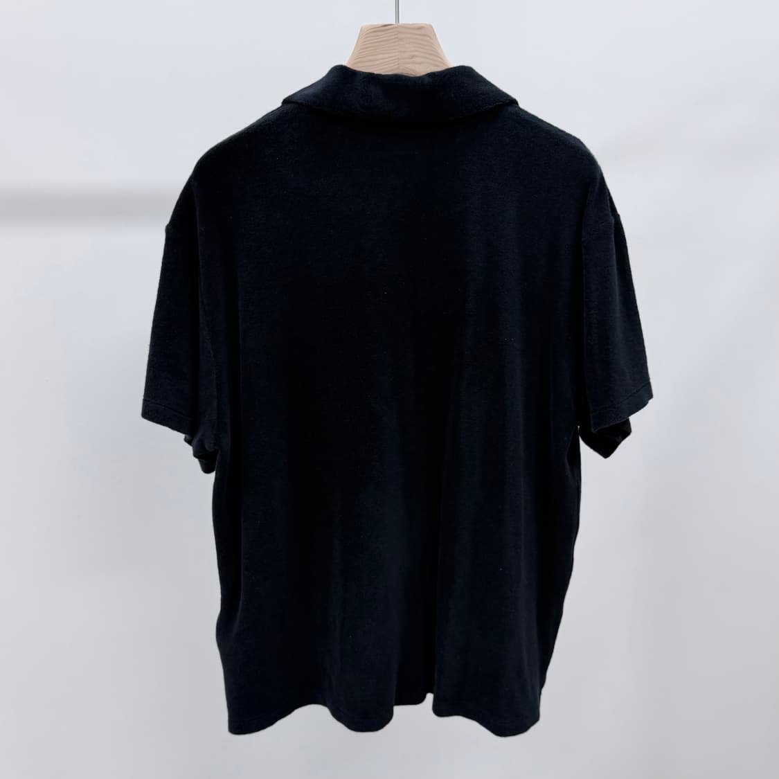 [S+급/2XL] 프라다 삼각로고 테리 반팔 셔츠 블랙 상품이미지5