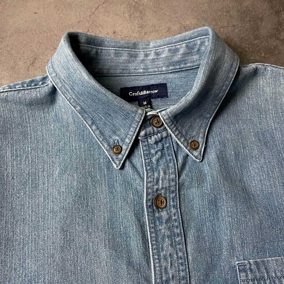 CROFT&BARROW 빈티지 다운버튼 코튼 데님 셔츠 A00693 상품이미지2