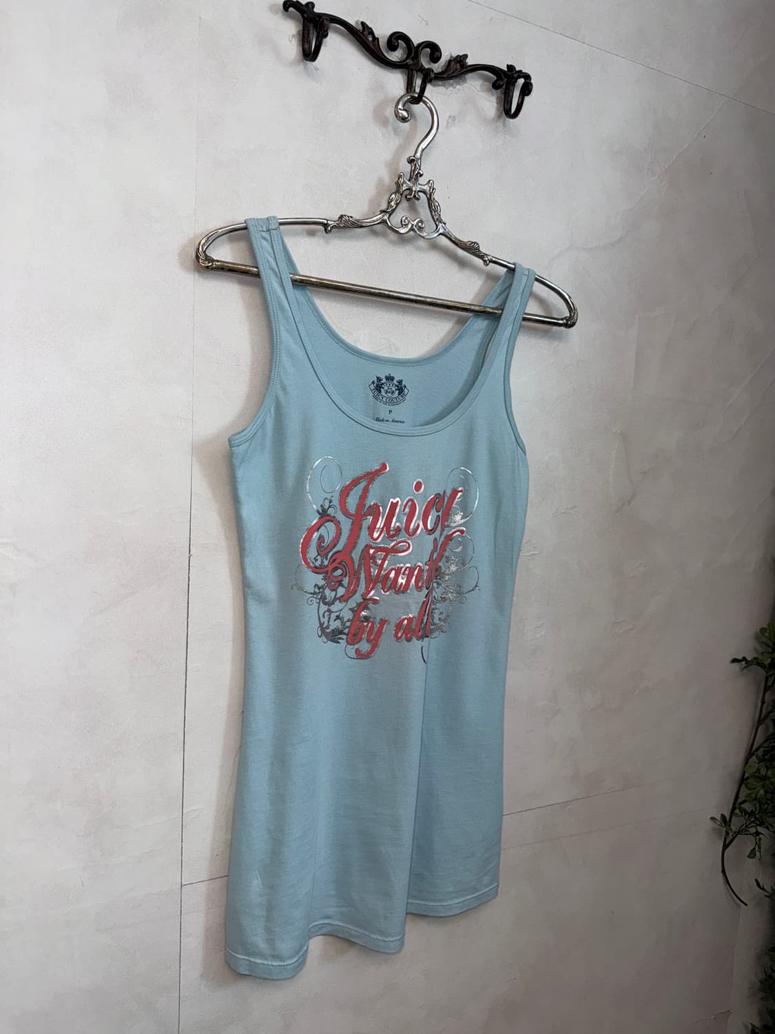 Juicy Couture pink blue lettering 슬리브리스 상품이미지6