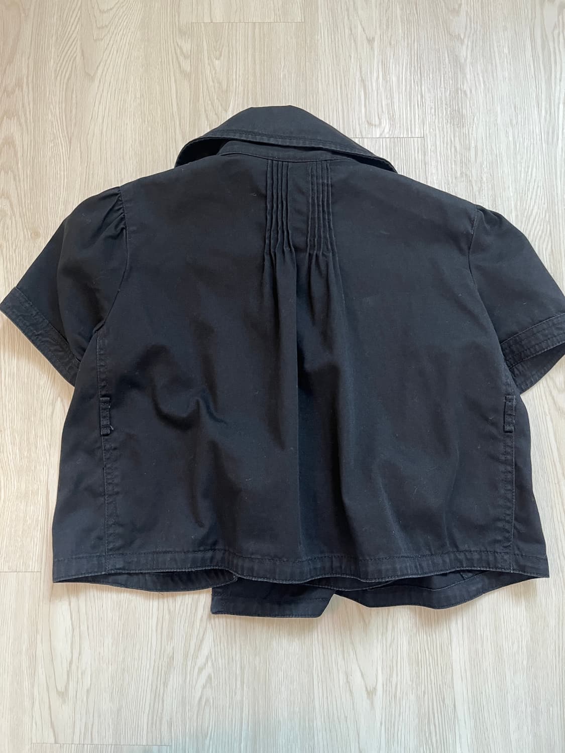 블랙 크롭 반팔자켓 상품이미지2