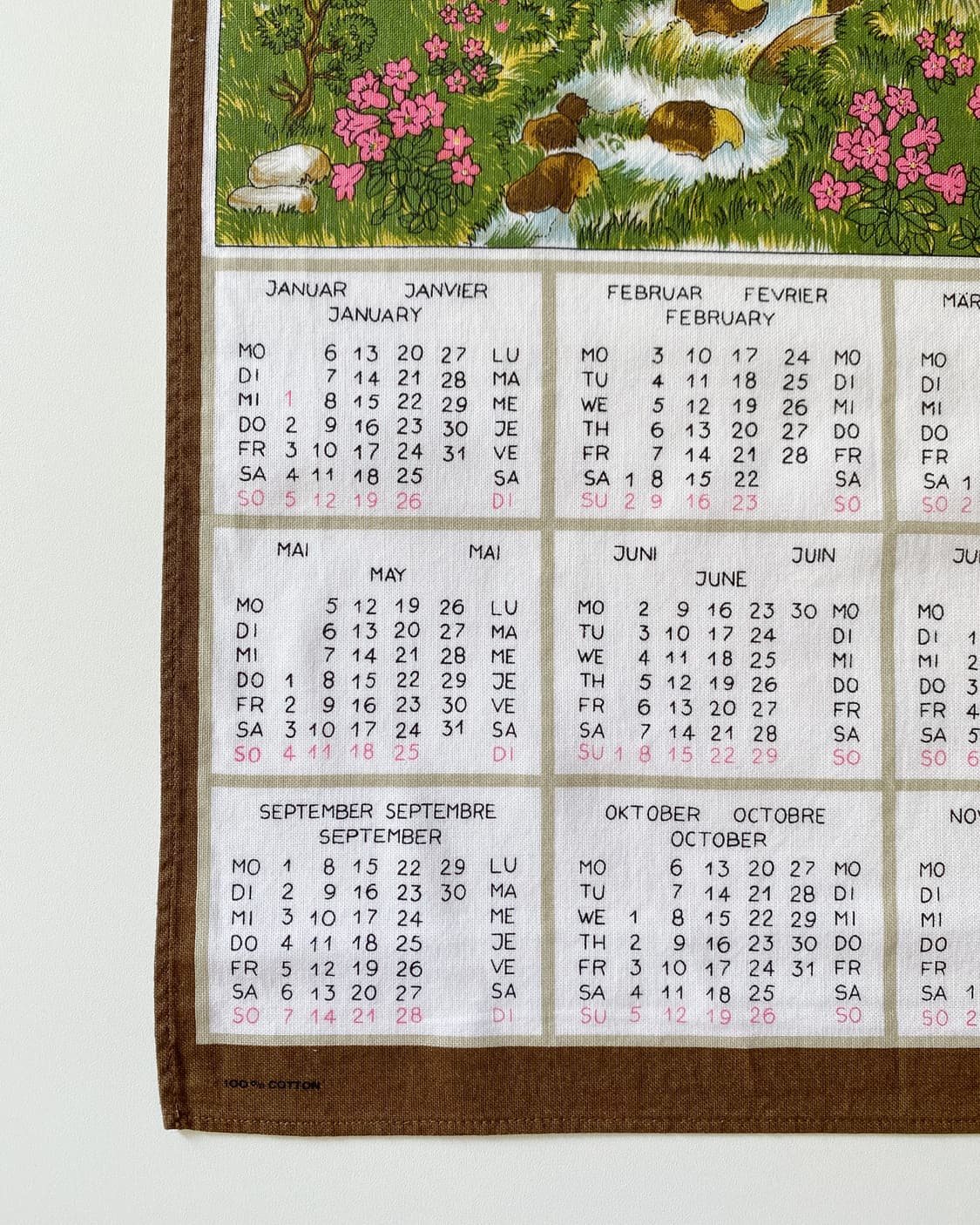 유럽 빈티지 캘린더 패브릭 (1986) 상품이미지6