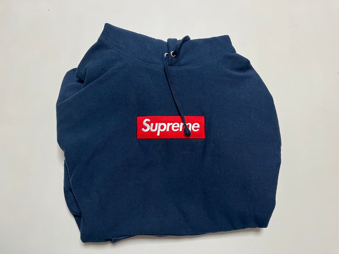 24FW 슈프림 박스 로고 후드 네이비 s hi 상품이미지2