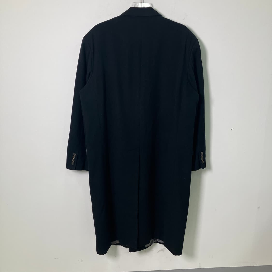 VTG 빈티지 블랙 더블 브레스티드 캐시미어 롱코트 상품이미지2