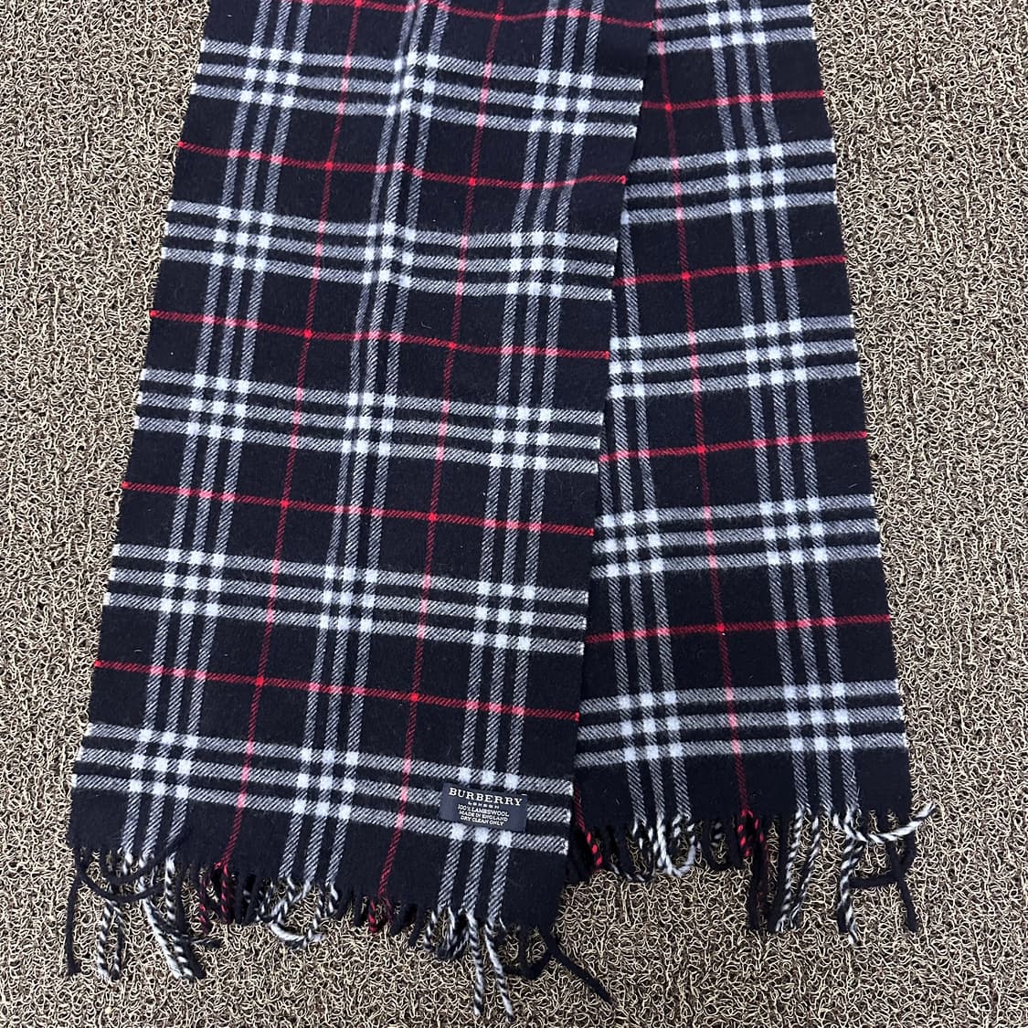 버버리 램스울 체크 머플러 목도리 네이비 상품이미지6