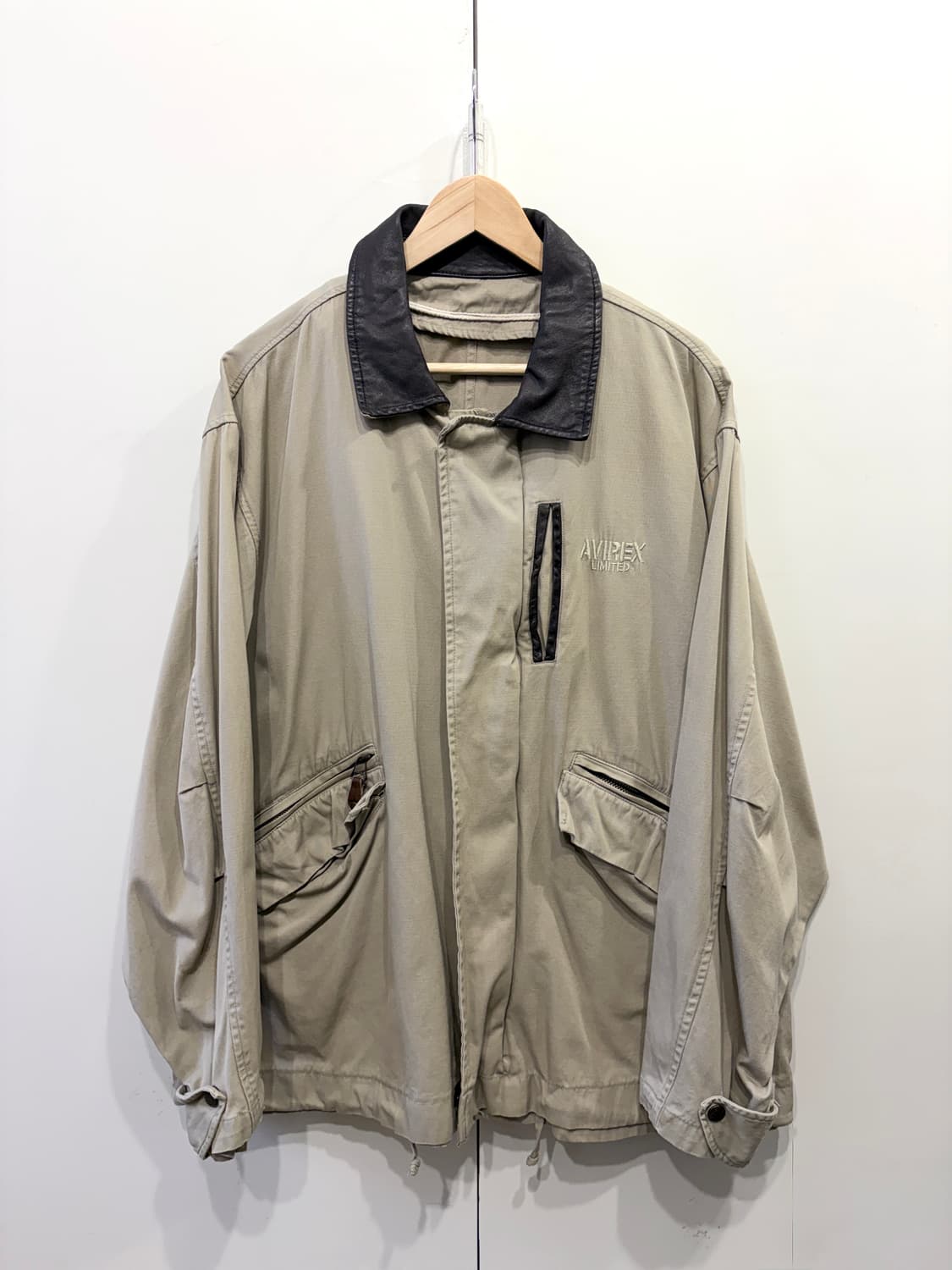 아비렉스 코튼 넥 레더 자켓 상품이미지1