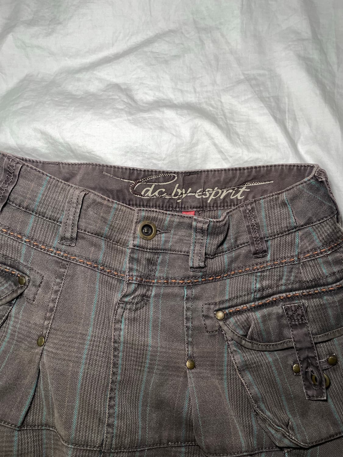 y2k grey vintage cargo mini skirt 카고 스커트 상품이미지3