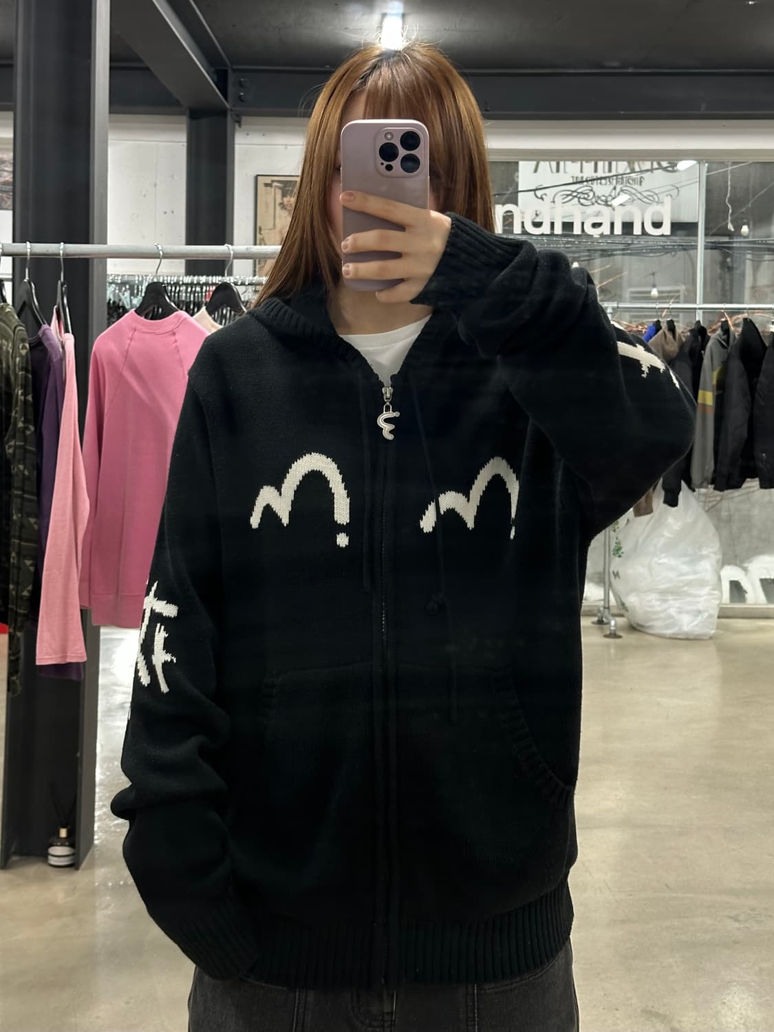 에비수 90s 다이콕 니트 후드집업 상품이미지1