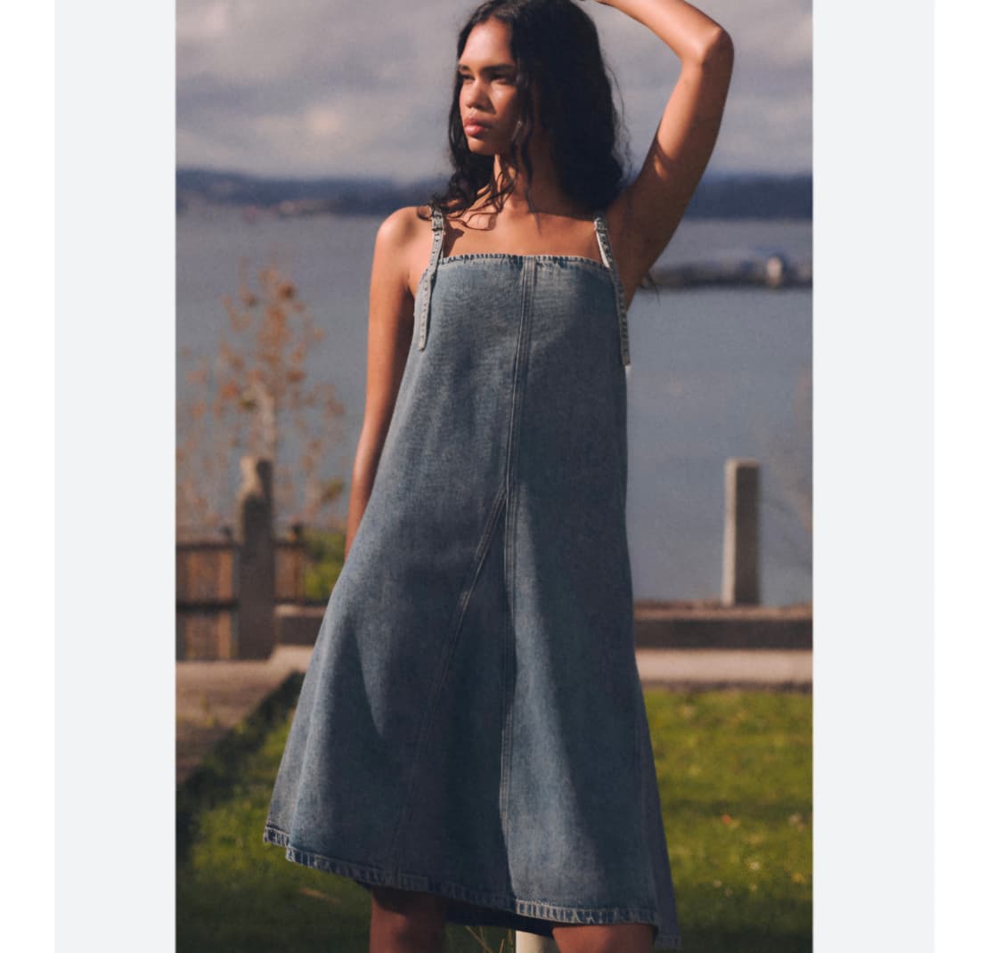 M) 새제품 ZARA 자라 데님 원피스 청원피스 상품이미지1