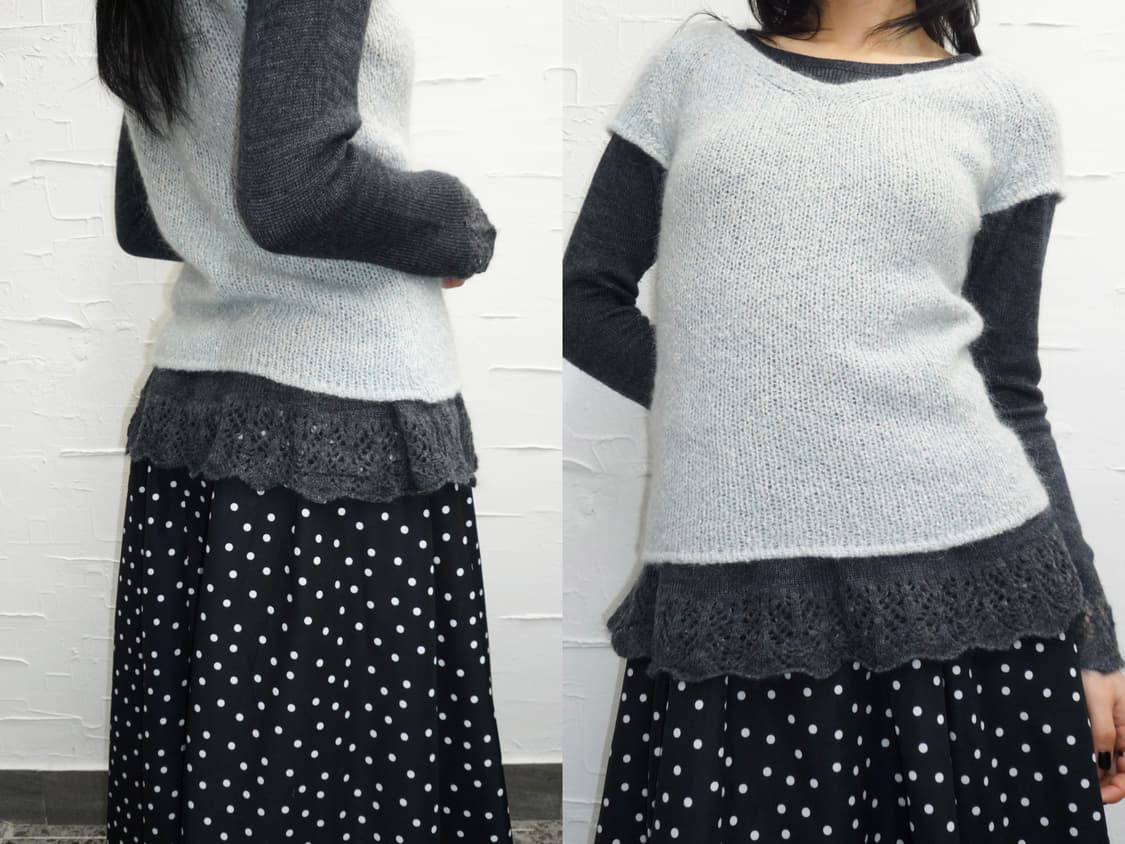 Set) Twinkle knit top/charcoal knit 상품이미지1
