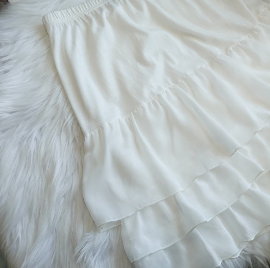 화이트 캉캉 프릴 밴딩 스커트 1886 상품이미지8