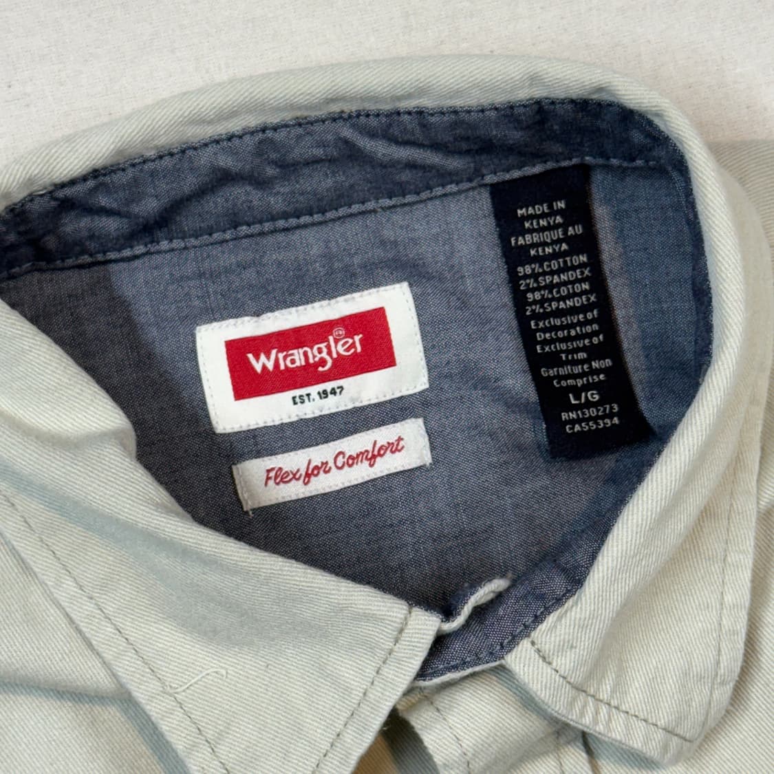 L) Wrangler 랭글러 투포켓 워크웨어 코튼 셔츠 아이보리 W5 상품이미지6