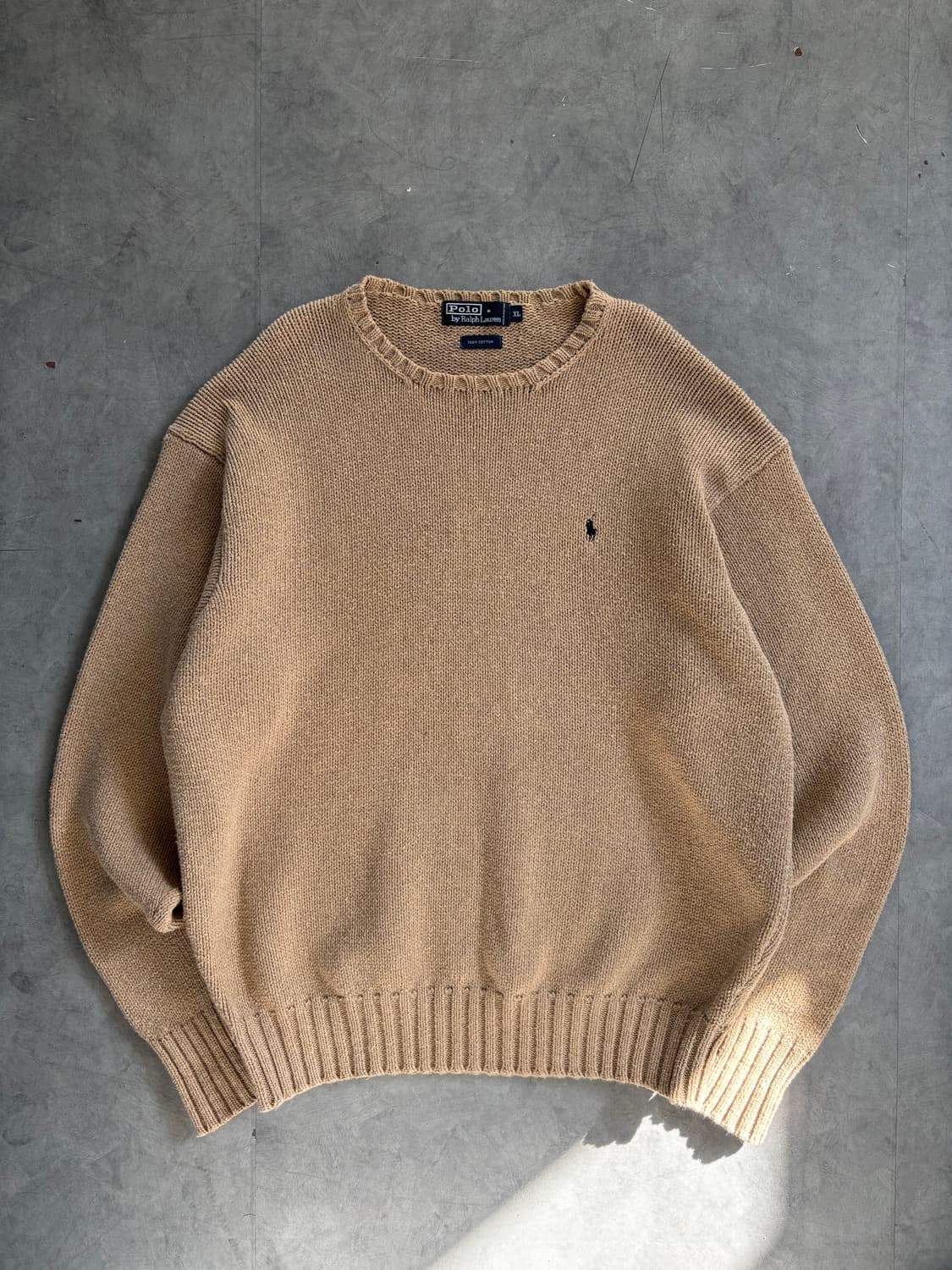 폴로랄프로렌 탄베이지 코튼 오버사이즈 니트 상품이미지1