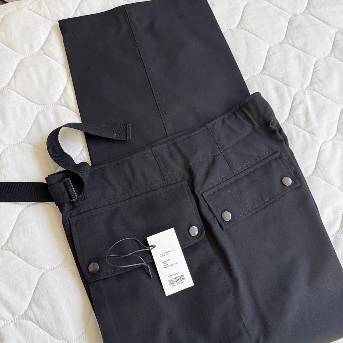 오라리 울해링본 카고팬츠 블랙 4사이즈 상품이미지1