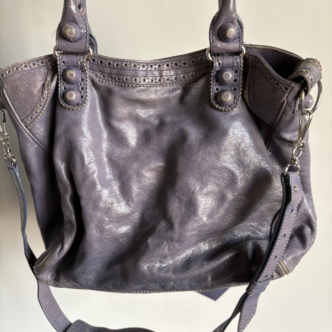 발렌시아가 벨로 모터백 퍼플 상품이미지3