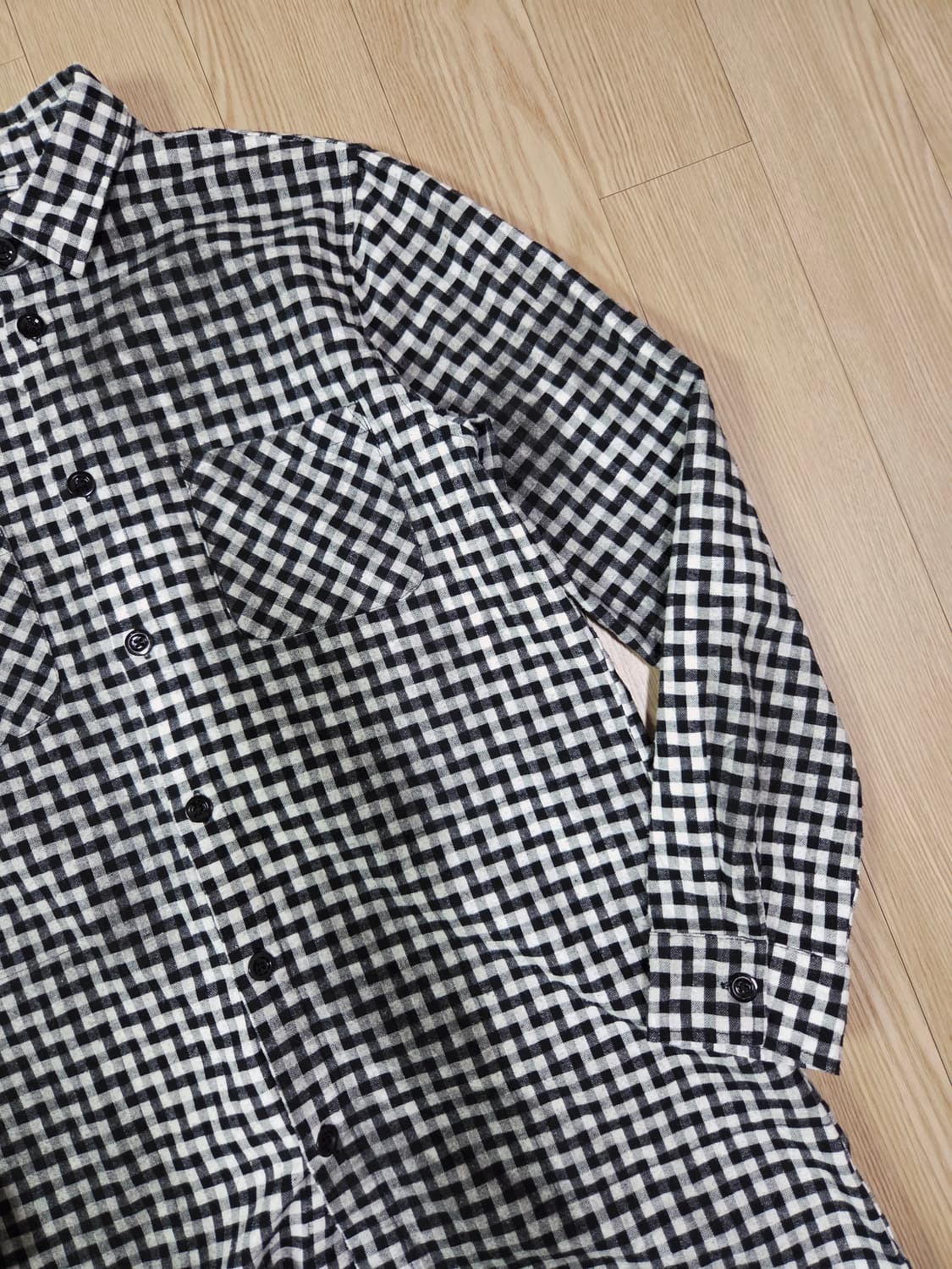 semantic design 러기드 체크 백 지퍼 셔츠 재킷 상품이미지4