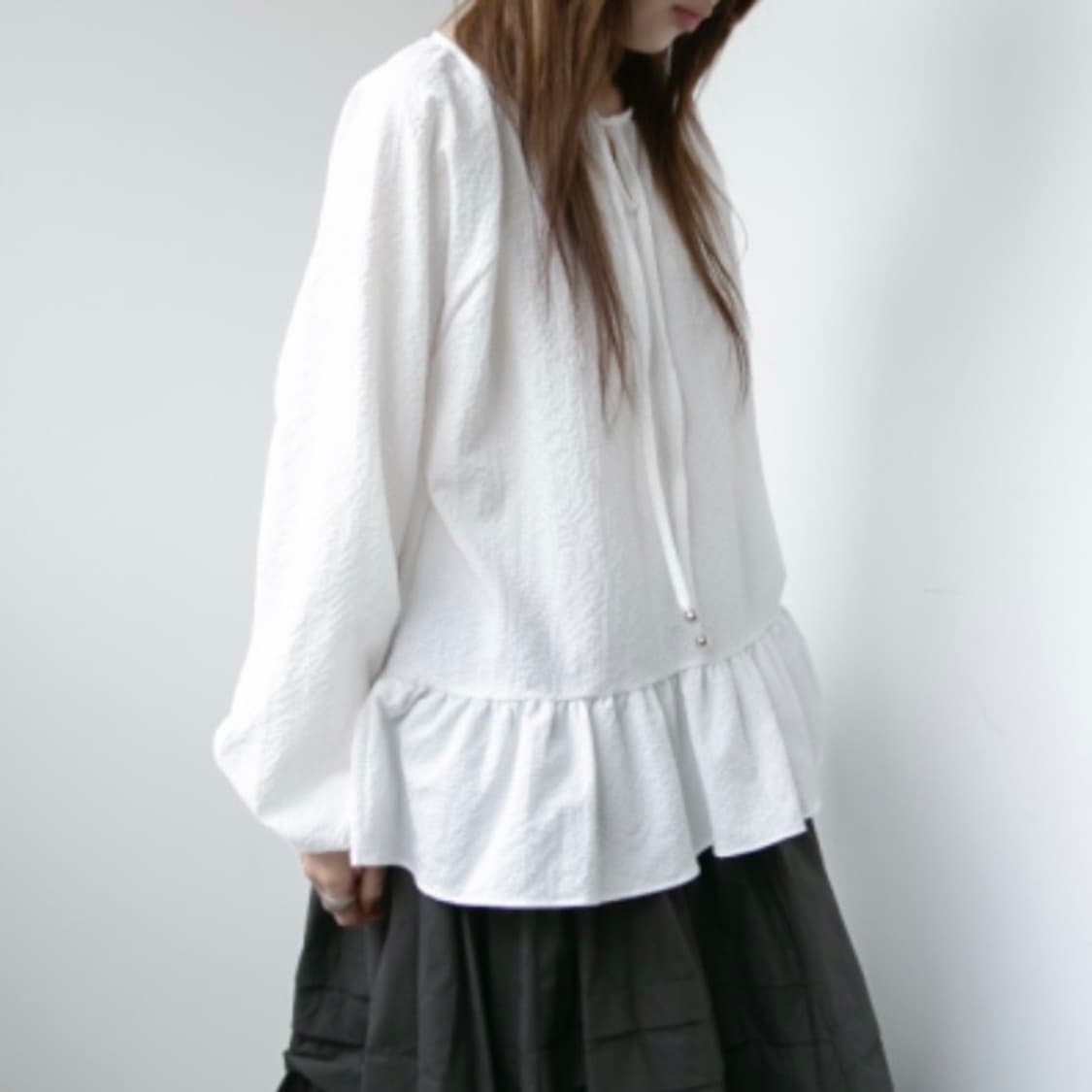 프릴 블라우스 원피스 (시어서커 보세 에이블리 지그재그 코이세이오) 상품이미지1