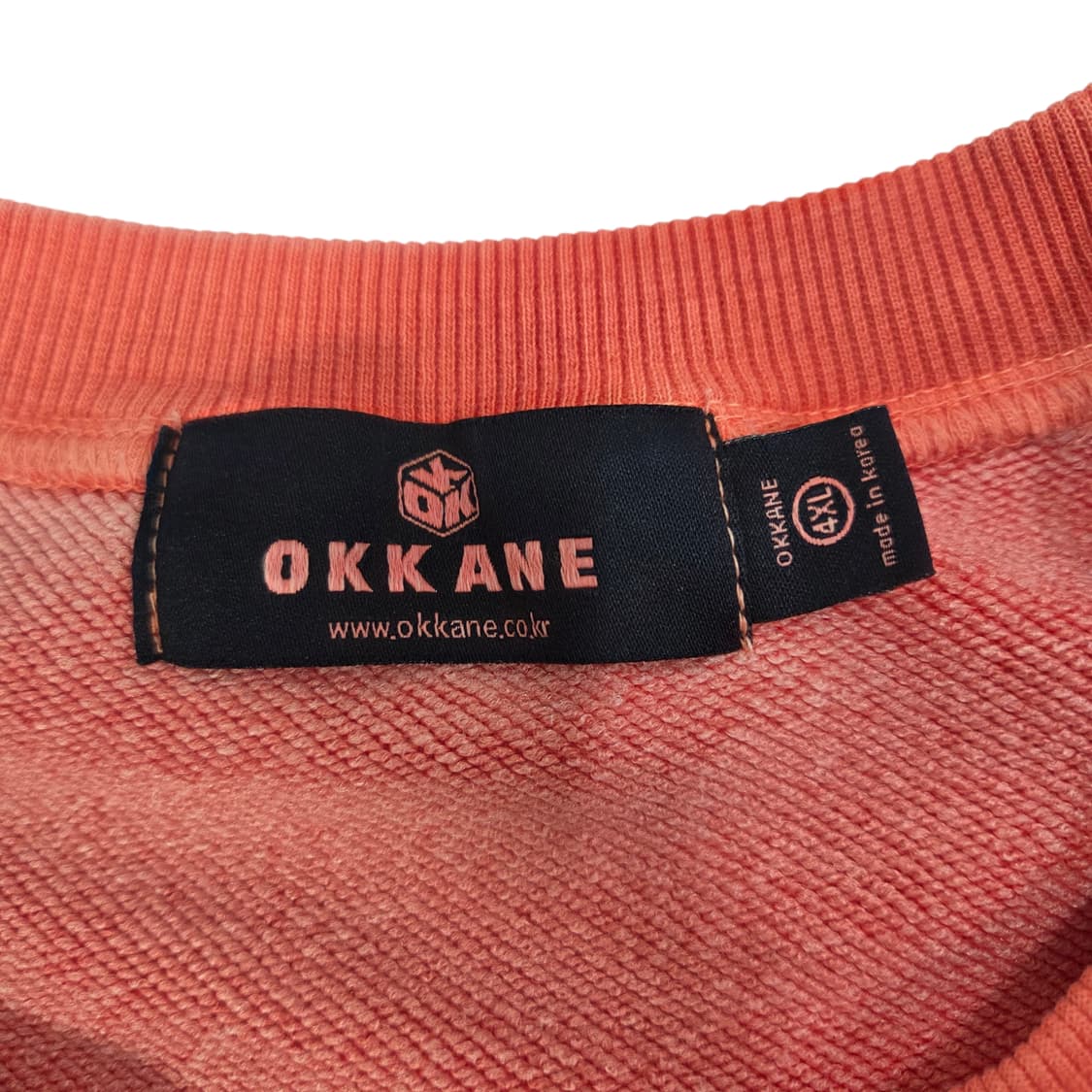 OKKANE 오렌지색 맨투맨 4XL 상품이미지4