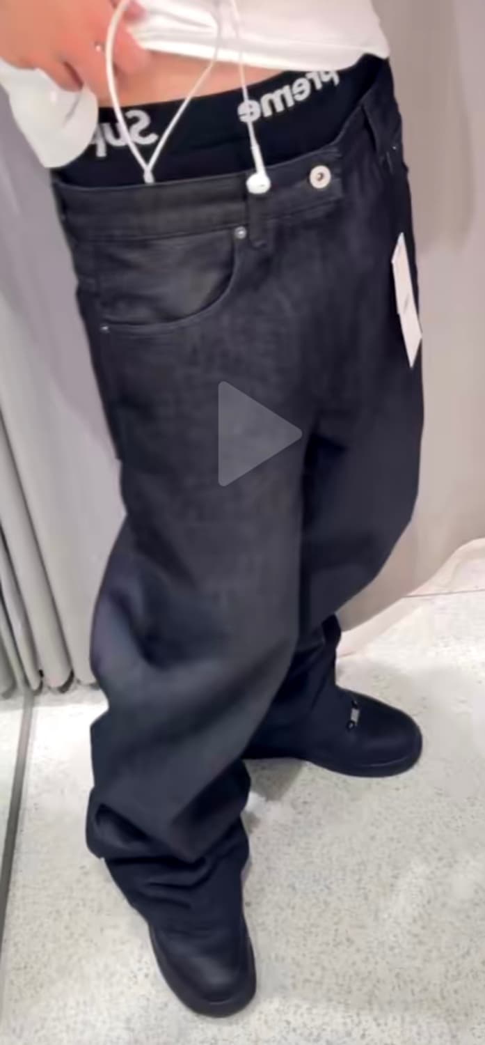 새상품)) 자라 루스 플레어 핏 데님 32 자라 배기핏 데님 팬츠 32 상품이미지3