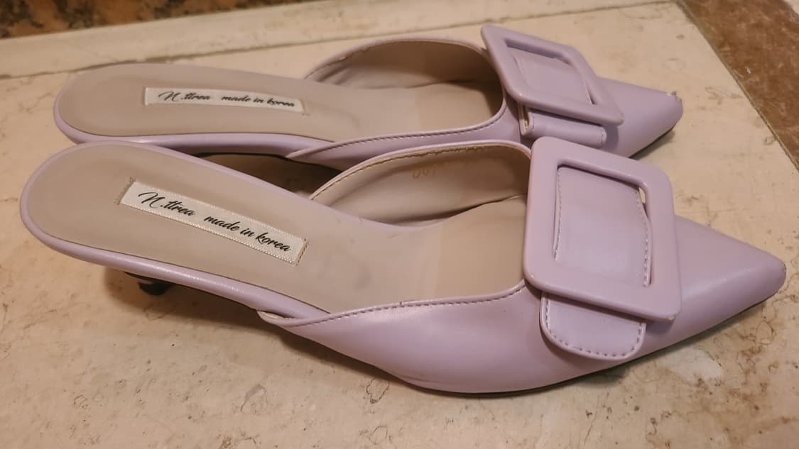 N.threa 라벤더 색상 가죽 뮬 슬리퍼 235~240 상품이미지2