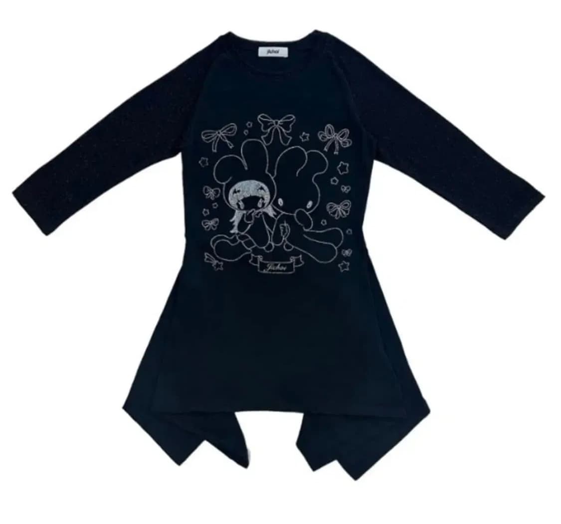 지초이 플레어 래글런 티드레스 블랙 상품이미지1