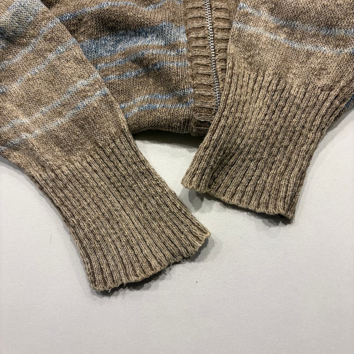 [XL] 디젤 빈티지 브라운 스트라이프 니트 집업 가디건 B615 상품이미지8