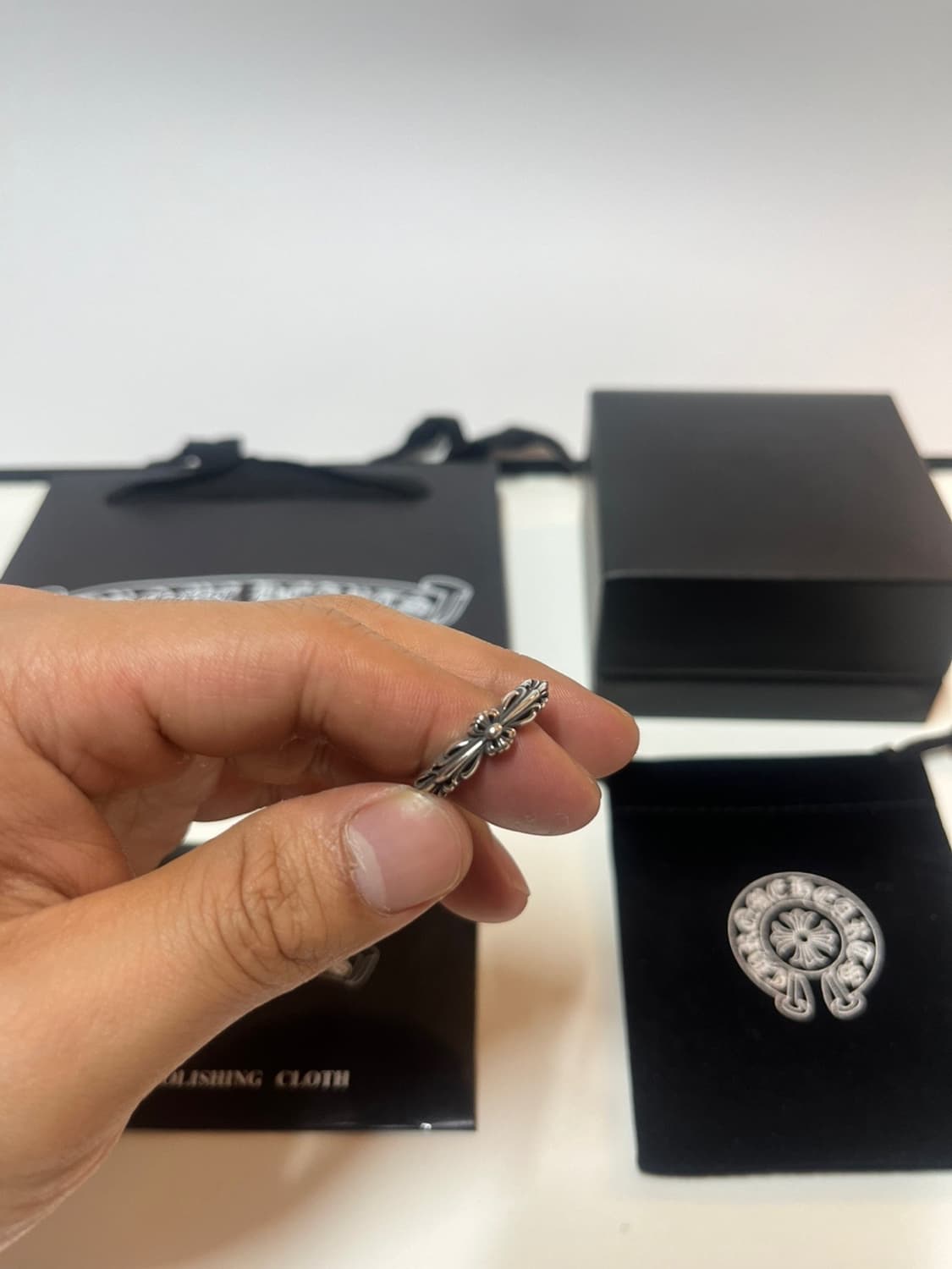 크롬 슬몰 프로랄 링 상품이미지3