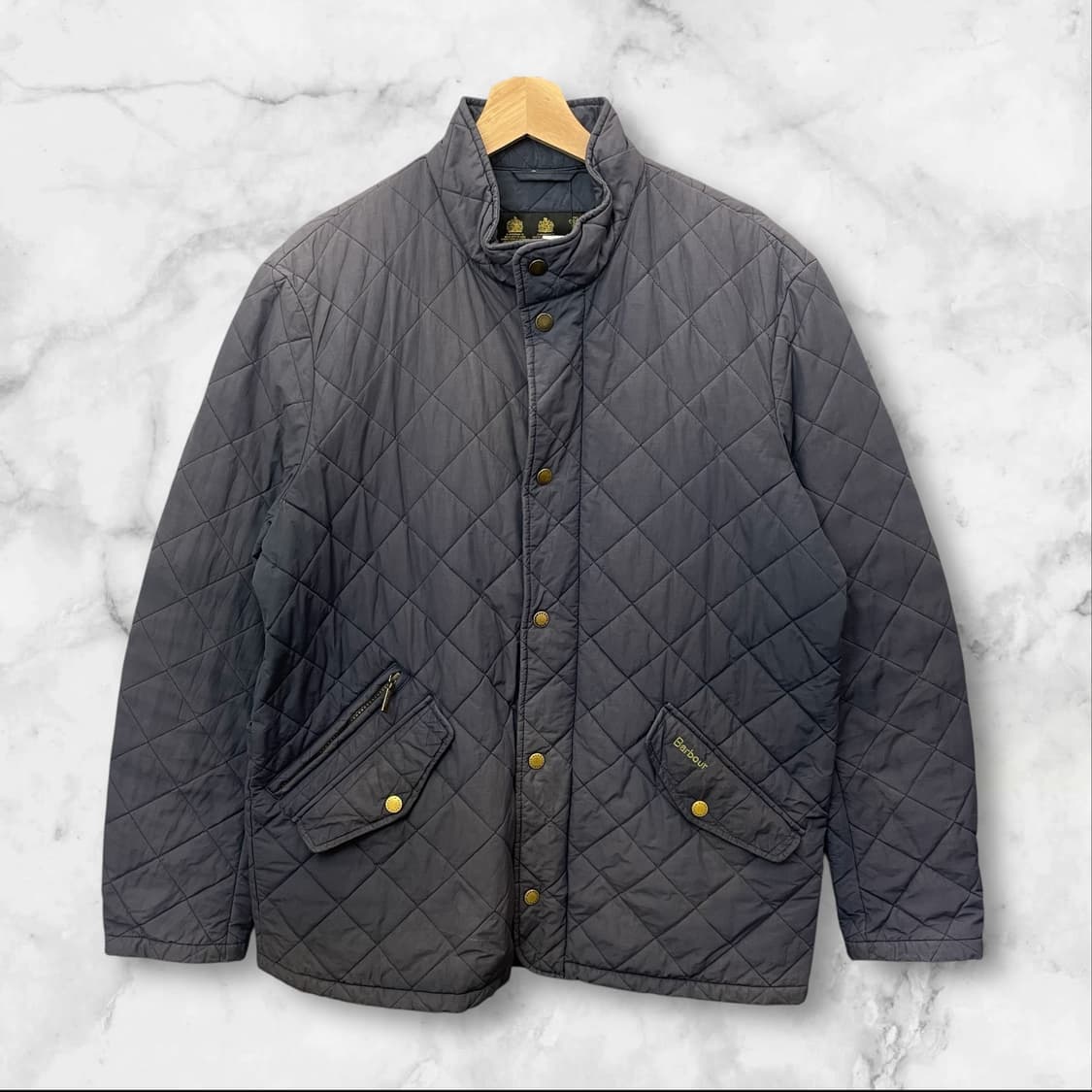 바버 네이비 퀄팅 자켓 L 상품이미지1