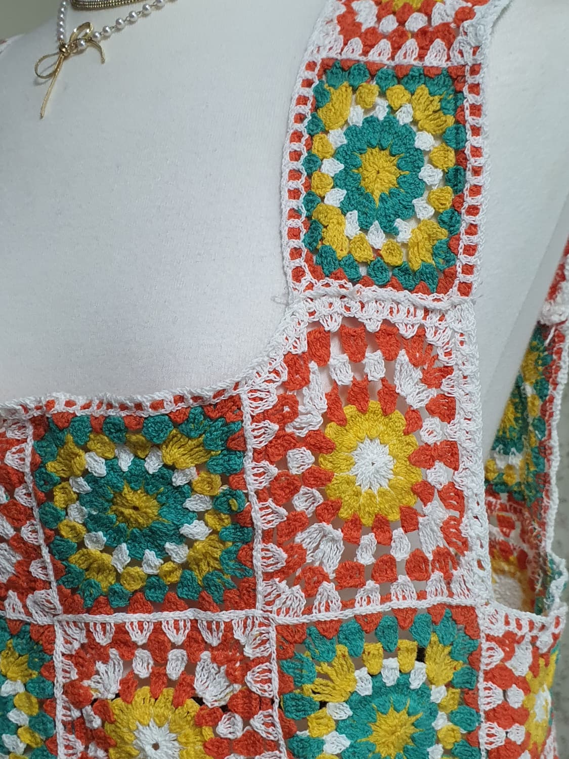 [일본빈티지] 모티브 크로셰 뜨개 조끼 상품이미지2