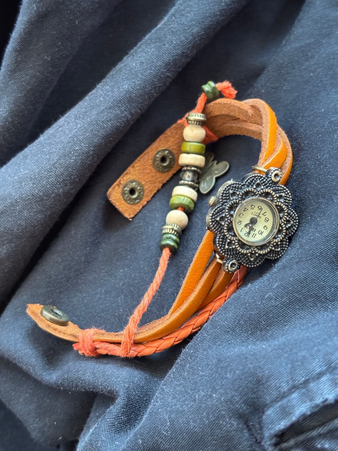 vintage leather string watch bracelet 상품이미지1