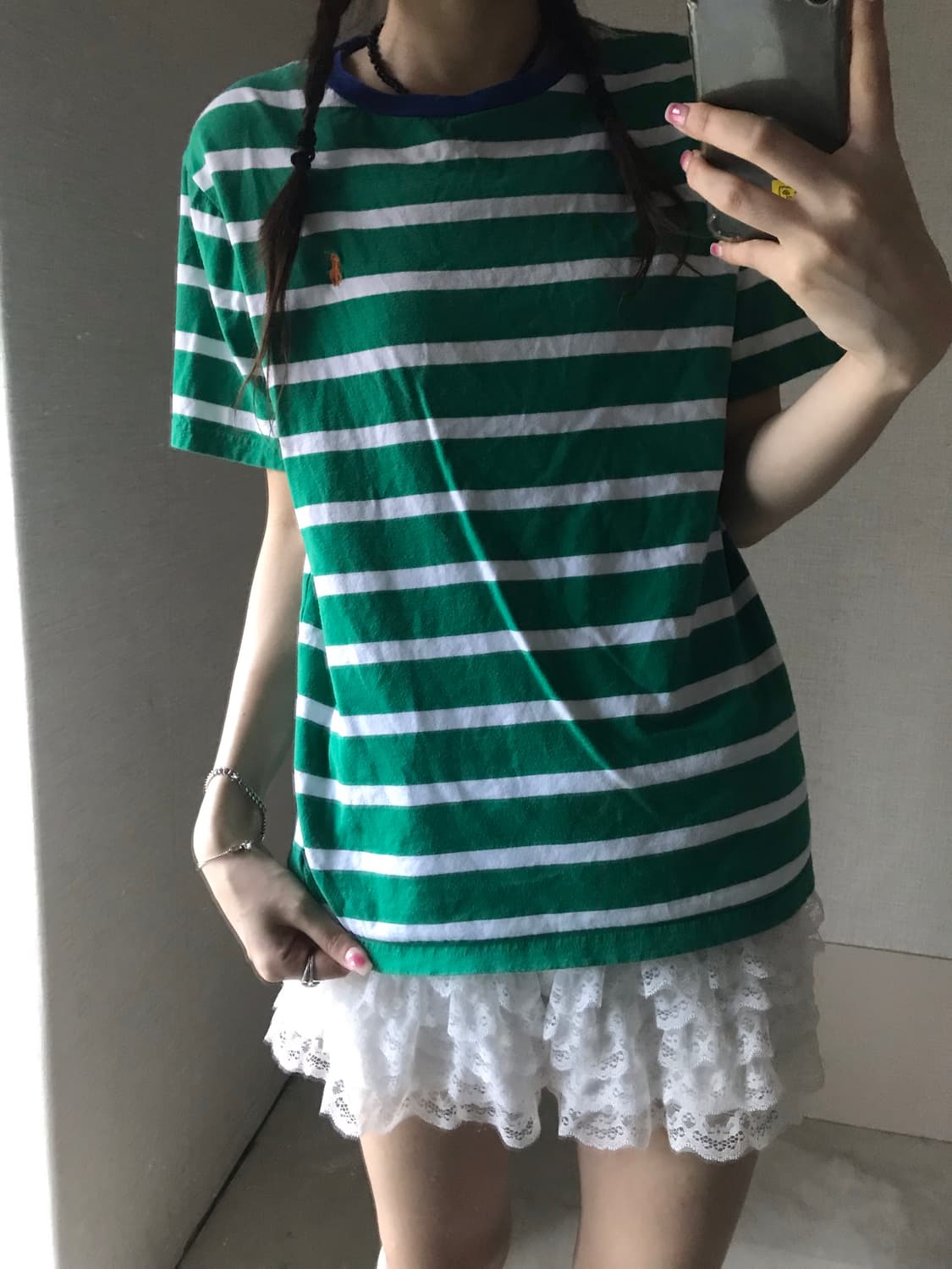 폴로 그린 스트라이프 반팔티셔츠 상품이미지2