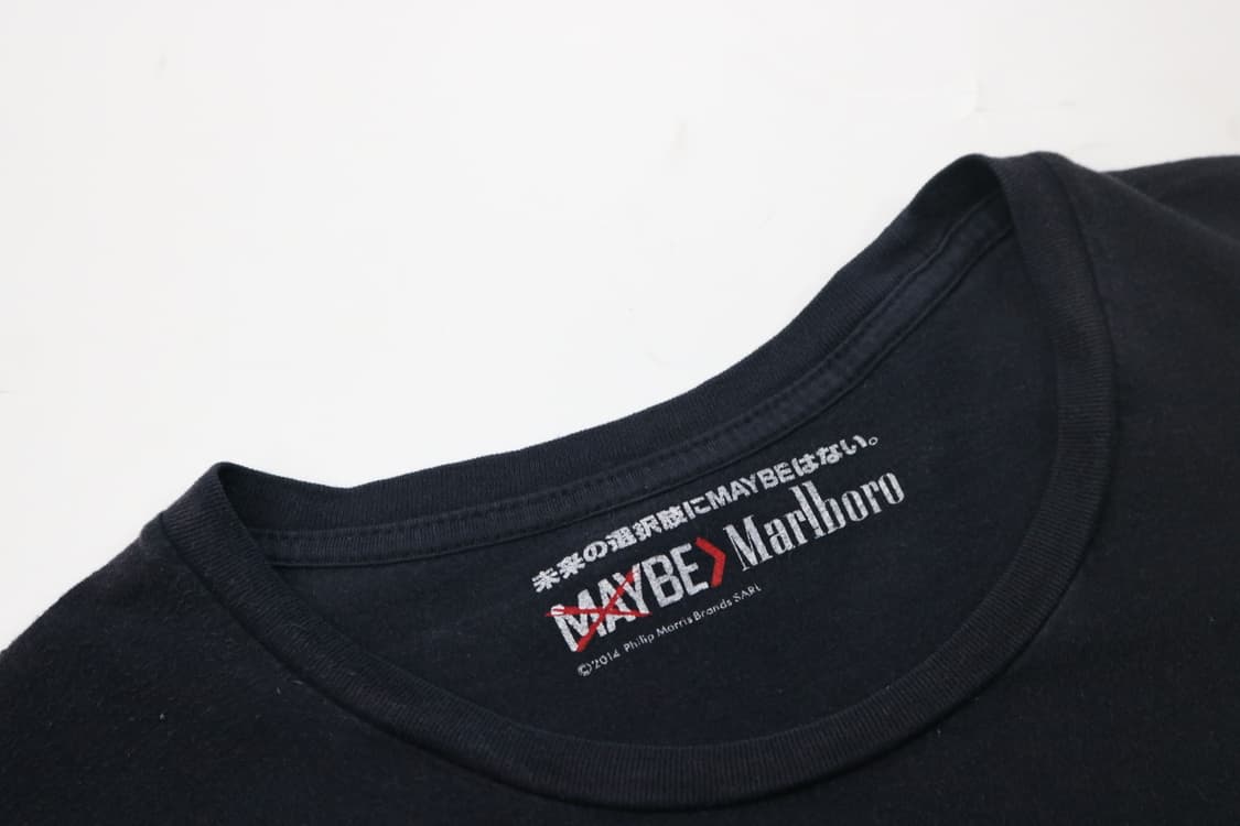 Marlboro 말보로 빈티지 "MAYBE" 그래픽 블랙 반팔티셔츠 상품이미지5