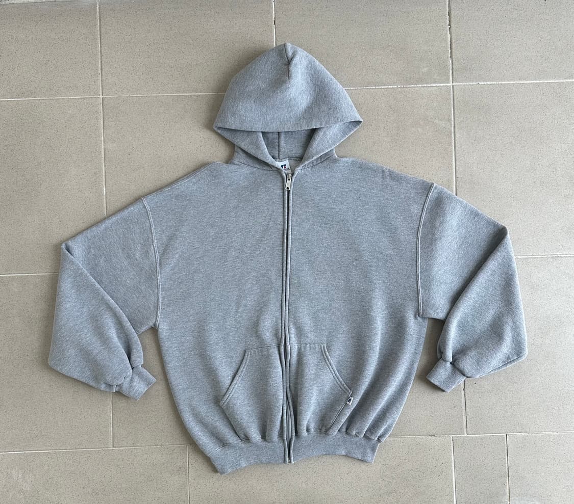 00s 빈티지 러셀 후드집업 그레이 XL 상품이미지1