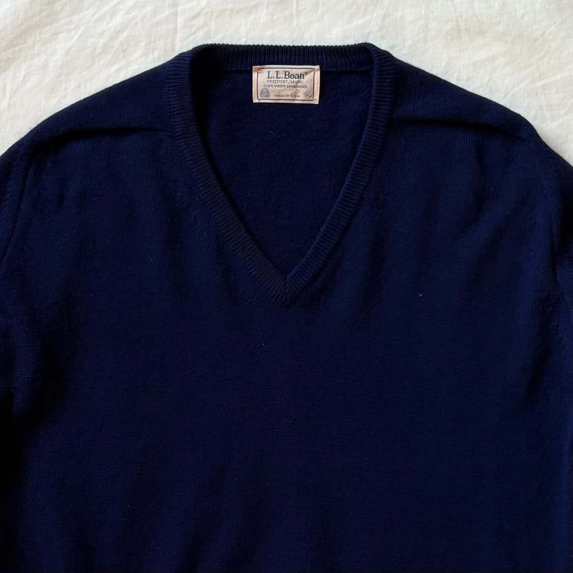 [102-105] 70s USA L.L.Bean 버진 램스울 브이넥 니트 상품이미지2