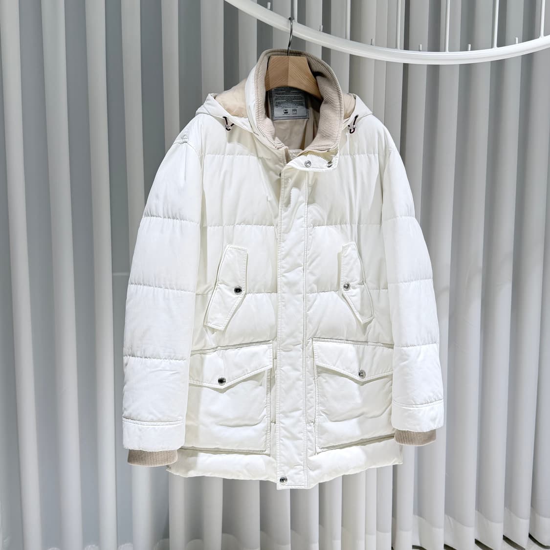 (A+/L) / 브루넬로쿠치넬리 타프타 코듀로이 후드 패딩 상품이미지2