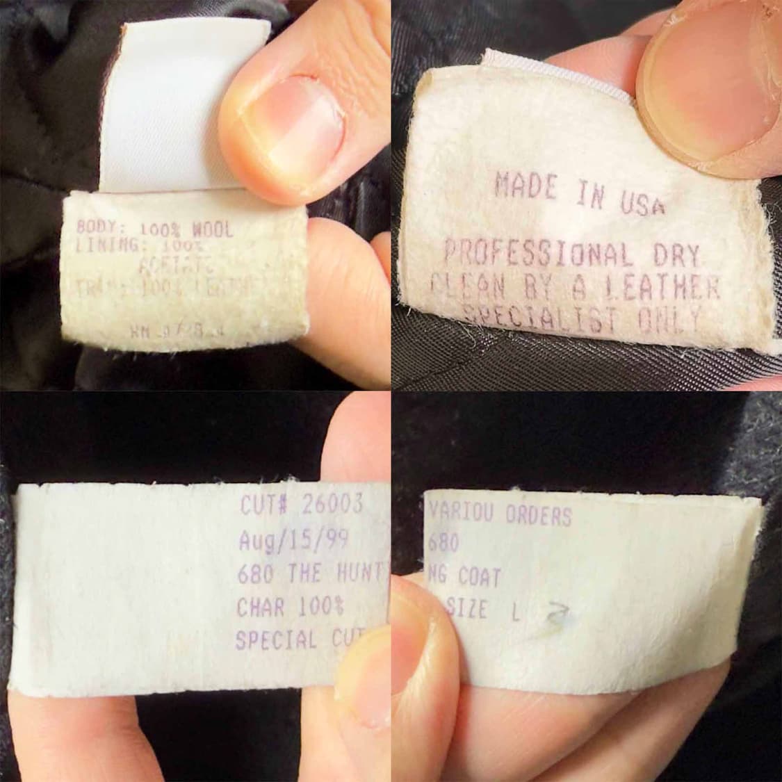 90s 골든베어 스웨이드 카라 울 코트 USA 상품이미지7