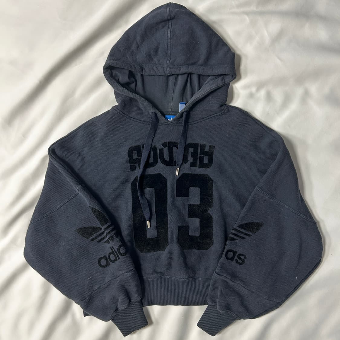 [ADIDAS ORIGINALS] 아디다스 빈티지 크롭 후디 (Navy) 상품이미지2