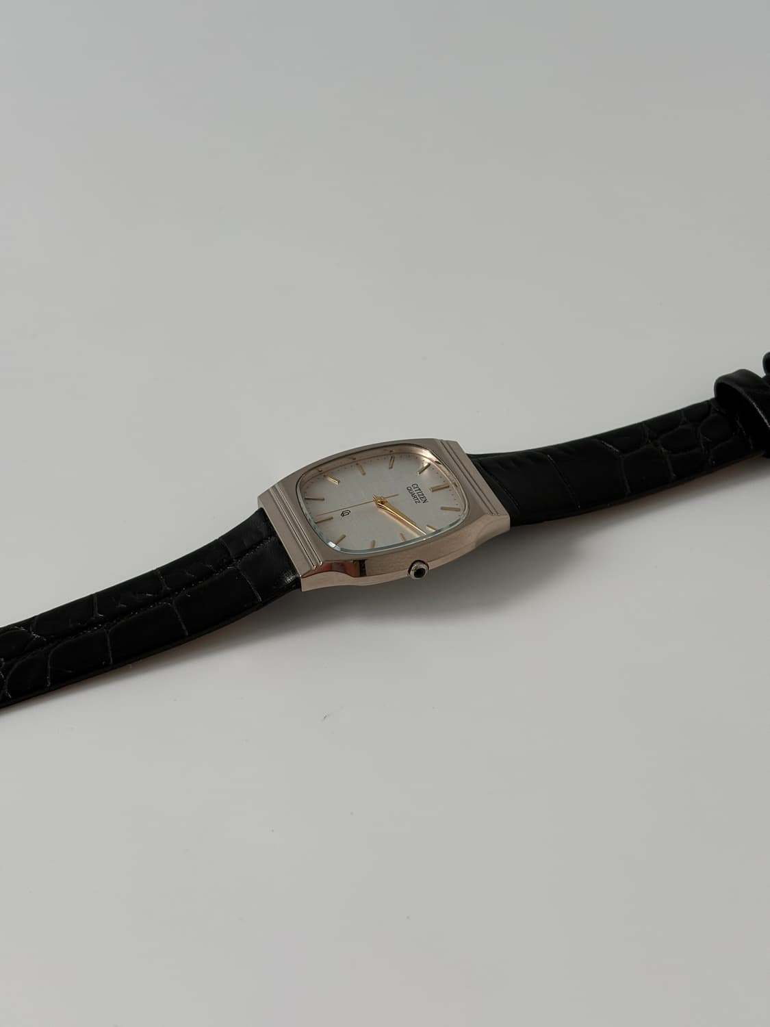 시티즌 1980년대 CQ 린넨 다이얼 골드 스퀘어 쿼츠 남성 상품이미지5