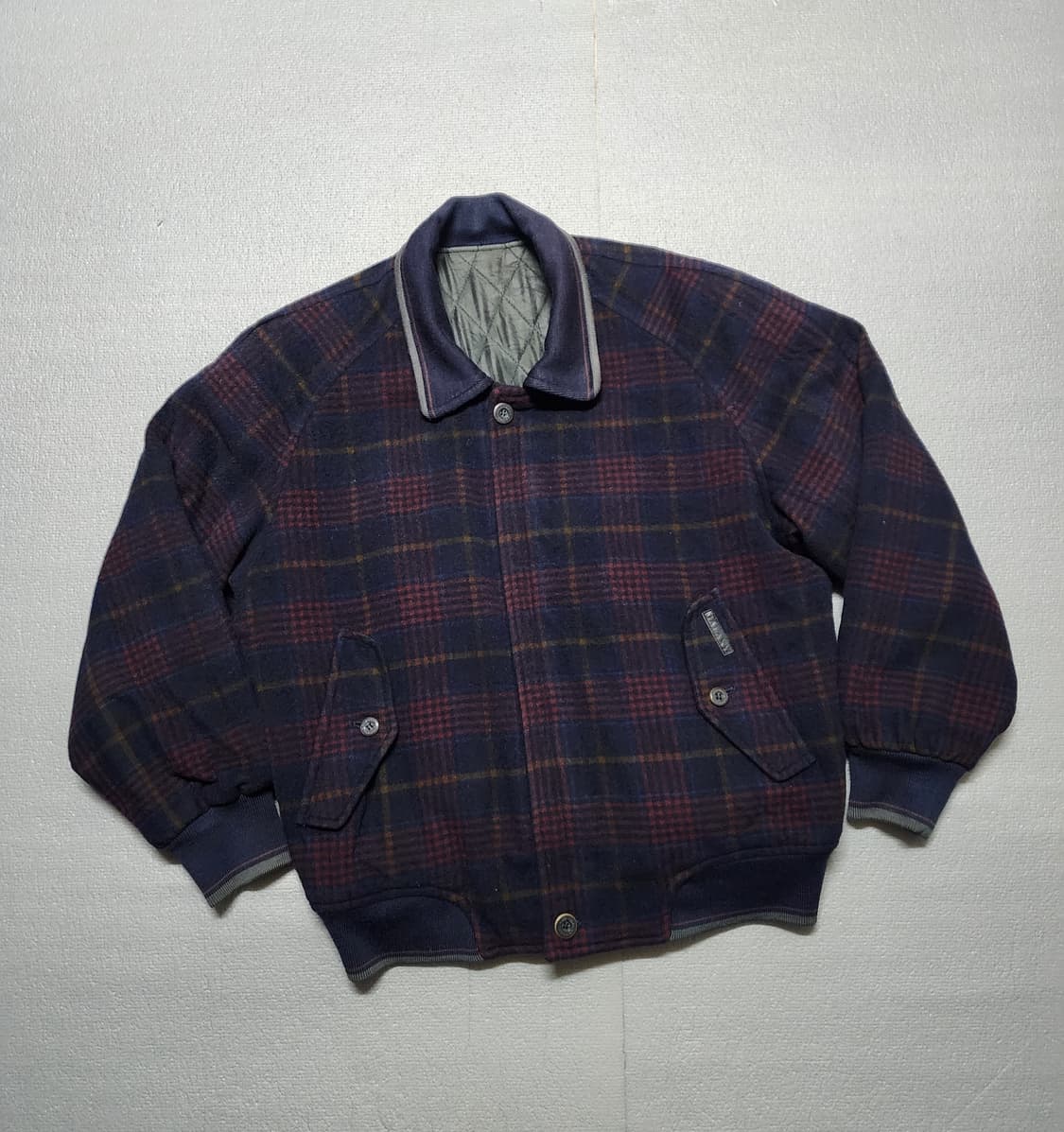 80's 올드스쿨 제일모직 갤럭시 체크 패턴 봄버 자켓 상품이미지1