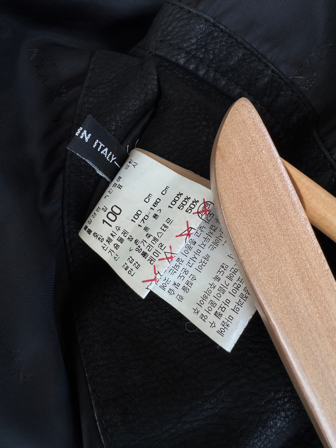 빈티지 랑방 Lavin Paris 양가죽 레더 코트 블랙 사이즈 100 상품이미지6