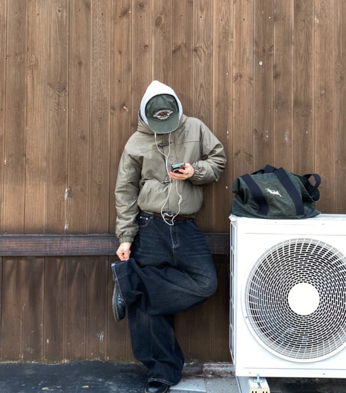 버클 파이어 크롭 점퍼 패딩카키색 상품이미지2