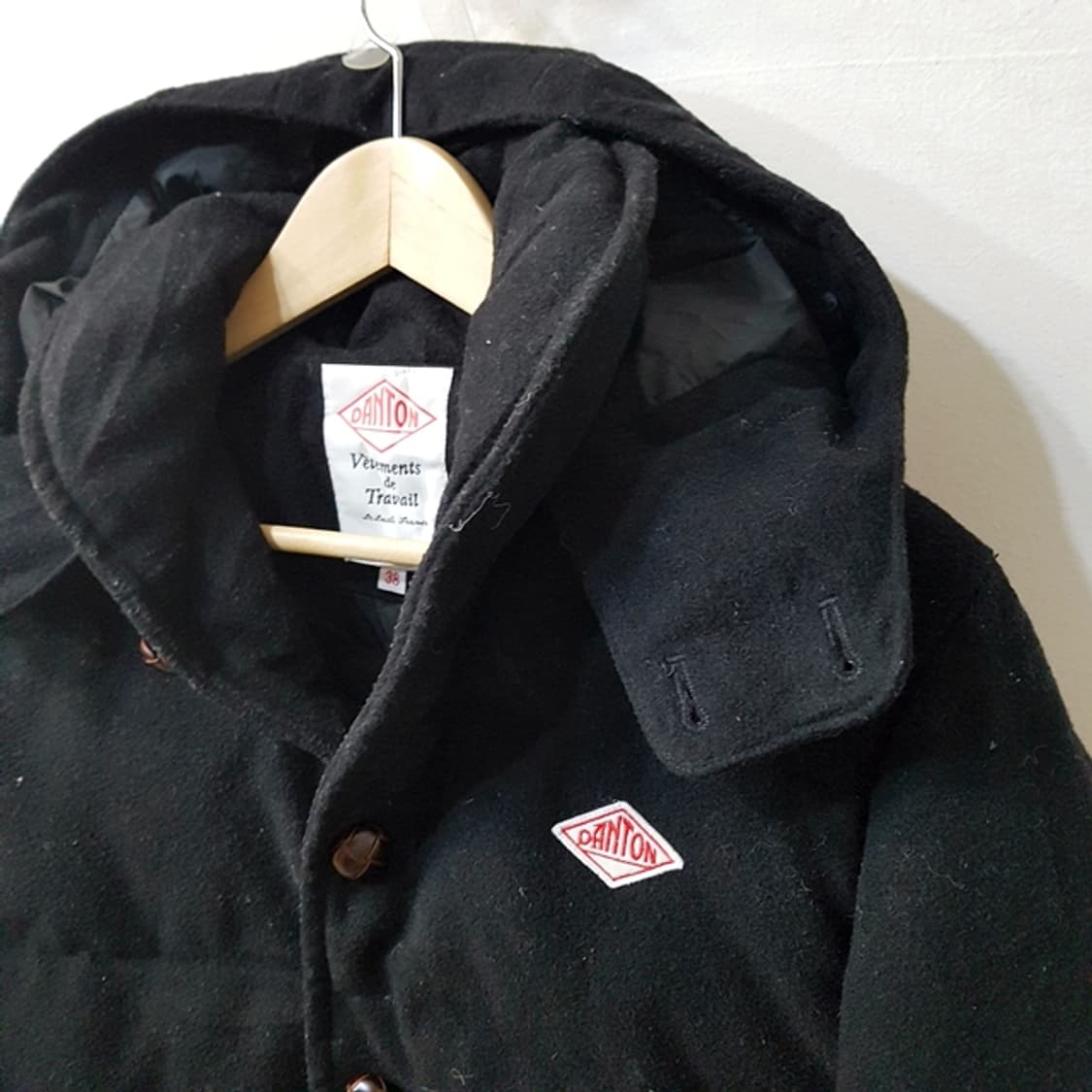 DANTON x BEAMS 단톤 다운 패딩 울 자켓 블랙 상품이미지4