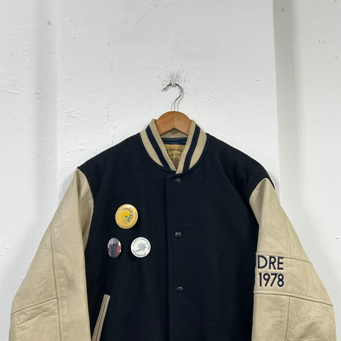 90’s FLANDRE 리얼레더 울 바시티  상품이미지2