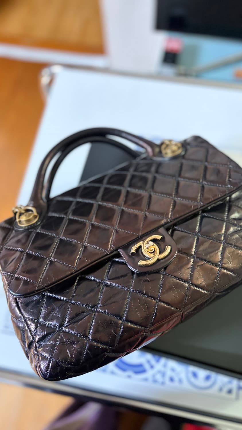 샤넬 빈티지 캐슬락 램스킨 탑 핸드백 (정품) 상품이미지2