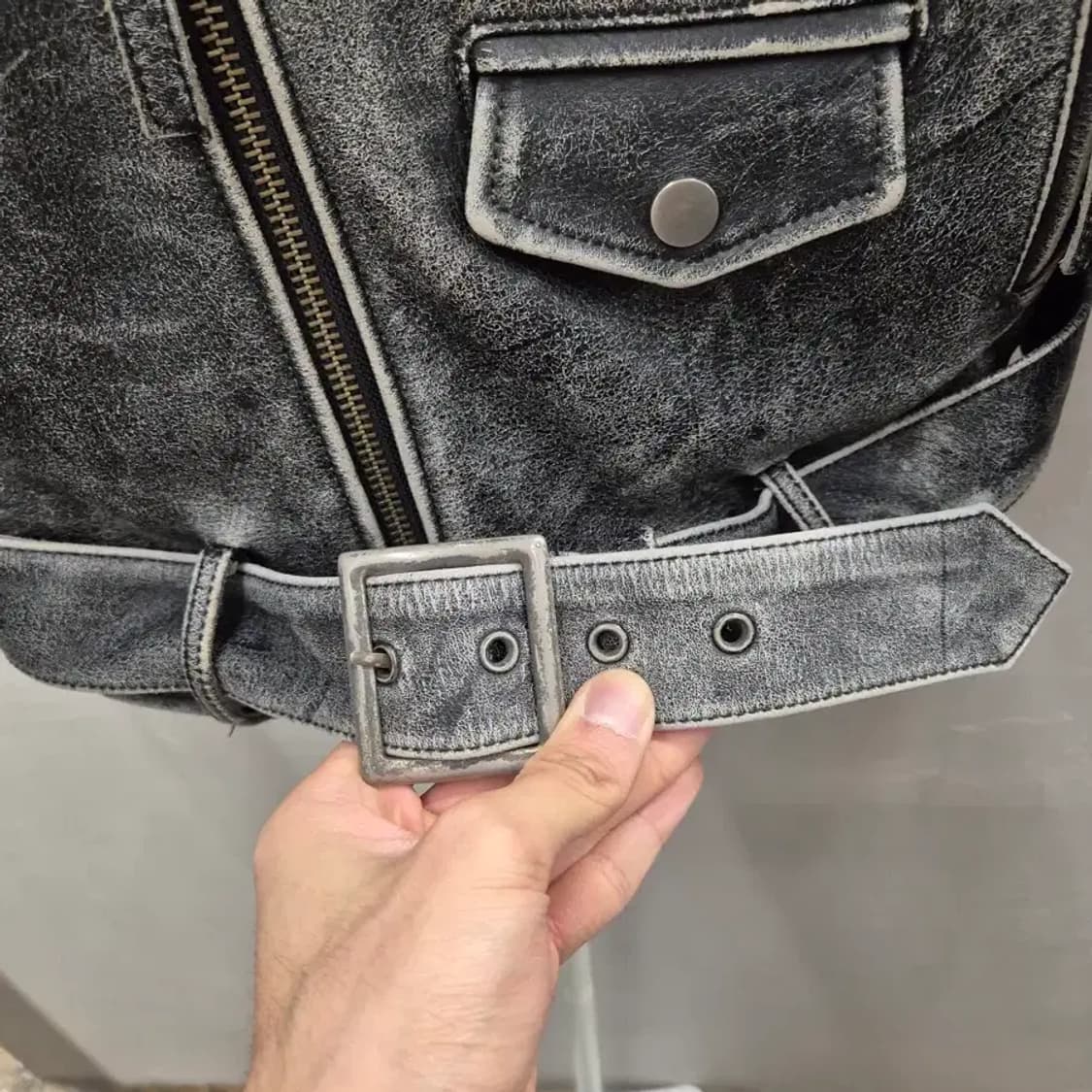 ITLEATHER 빈티지 레더 자켓 100 상품이미지4