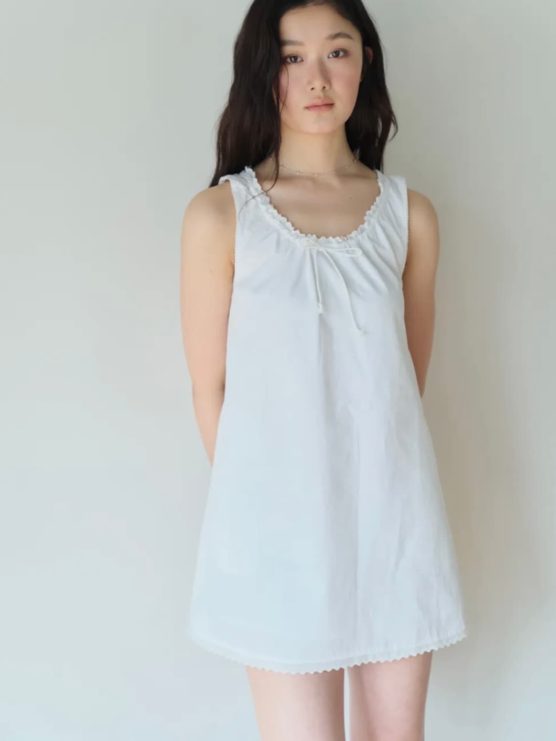 홈바디띵즈 레이스 슬리브리스 원피스 상품이미지1