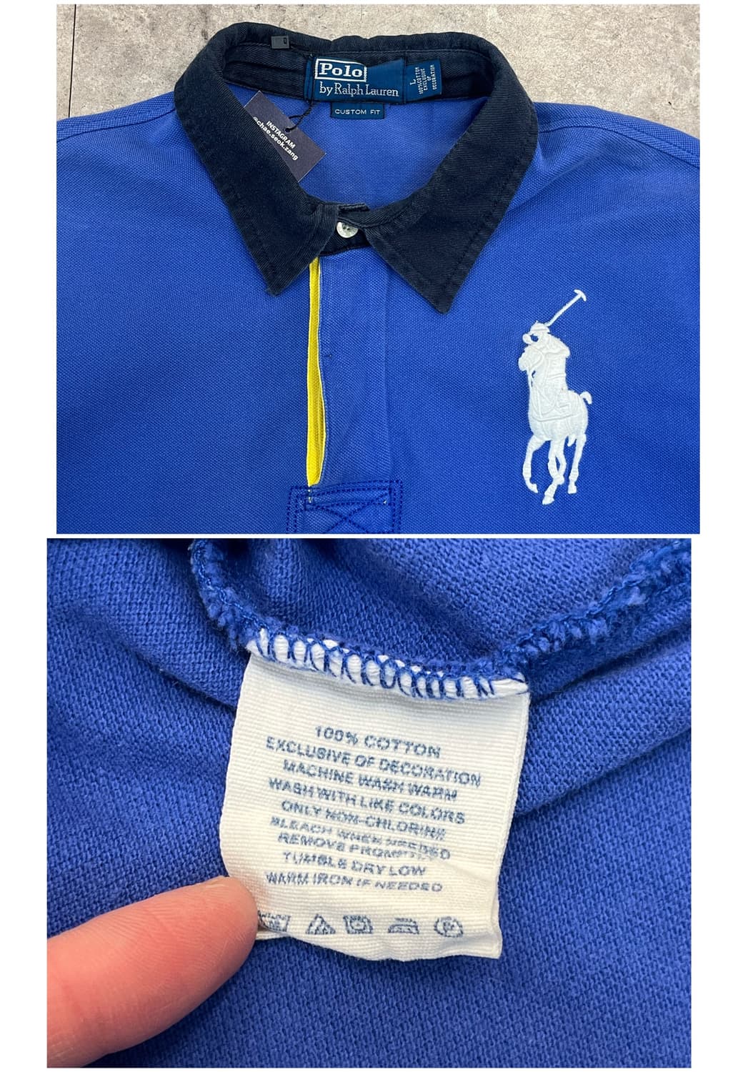 폴로 랄프로렌 빅포니 반팔 카라티 블루 L #csz3151 상품이미지3