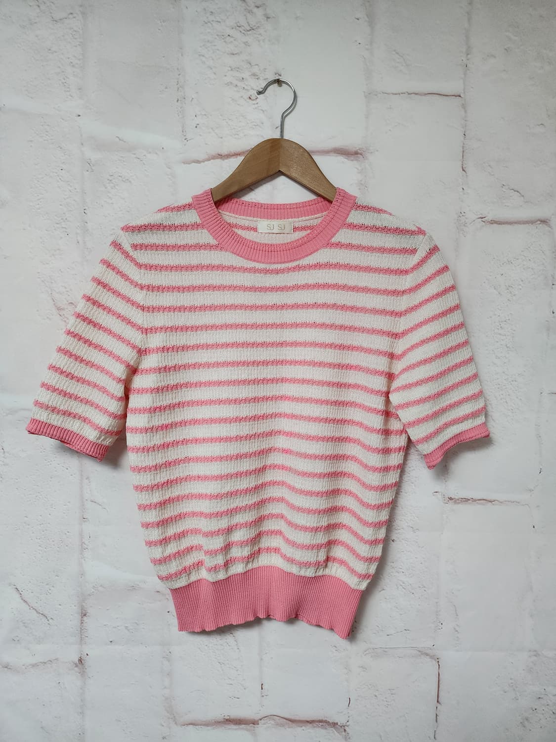 SJ SJ 핑크 스트라이프 반팔  상품이미지1